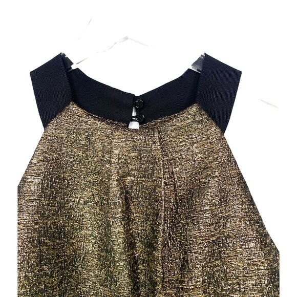 LK Bennett DR Thelda Gold Metallic Jacquard Shift Dress Size 2 - Picture 5 of 9